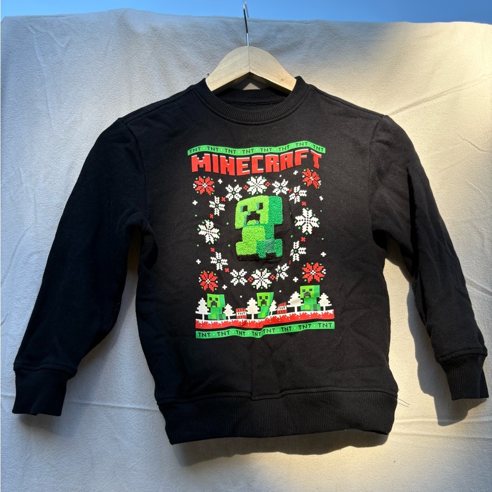 Black Minecraft Holiday Sweatshirt - Ugly Sweater style